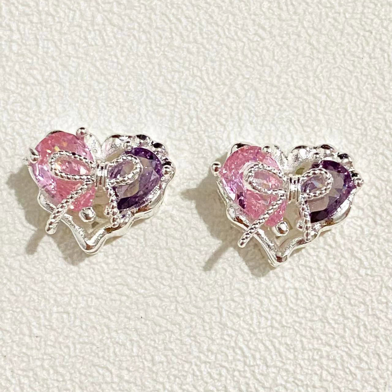 heart diamond spacer 12*10mm