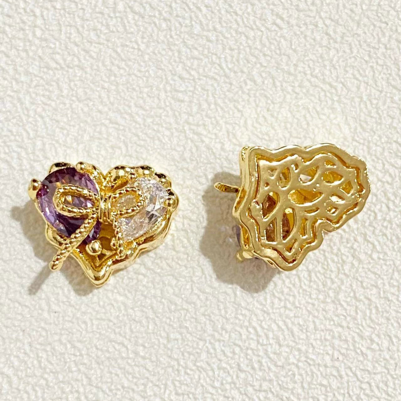 heart diamond spacer 12*10mm