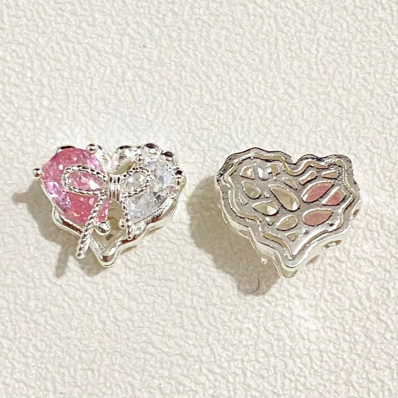 heart diamond spacer 12*10mm