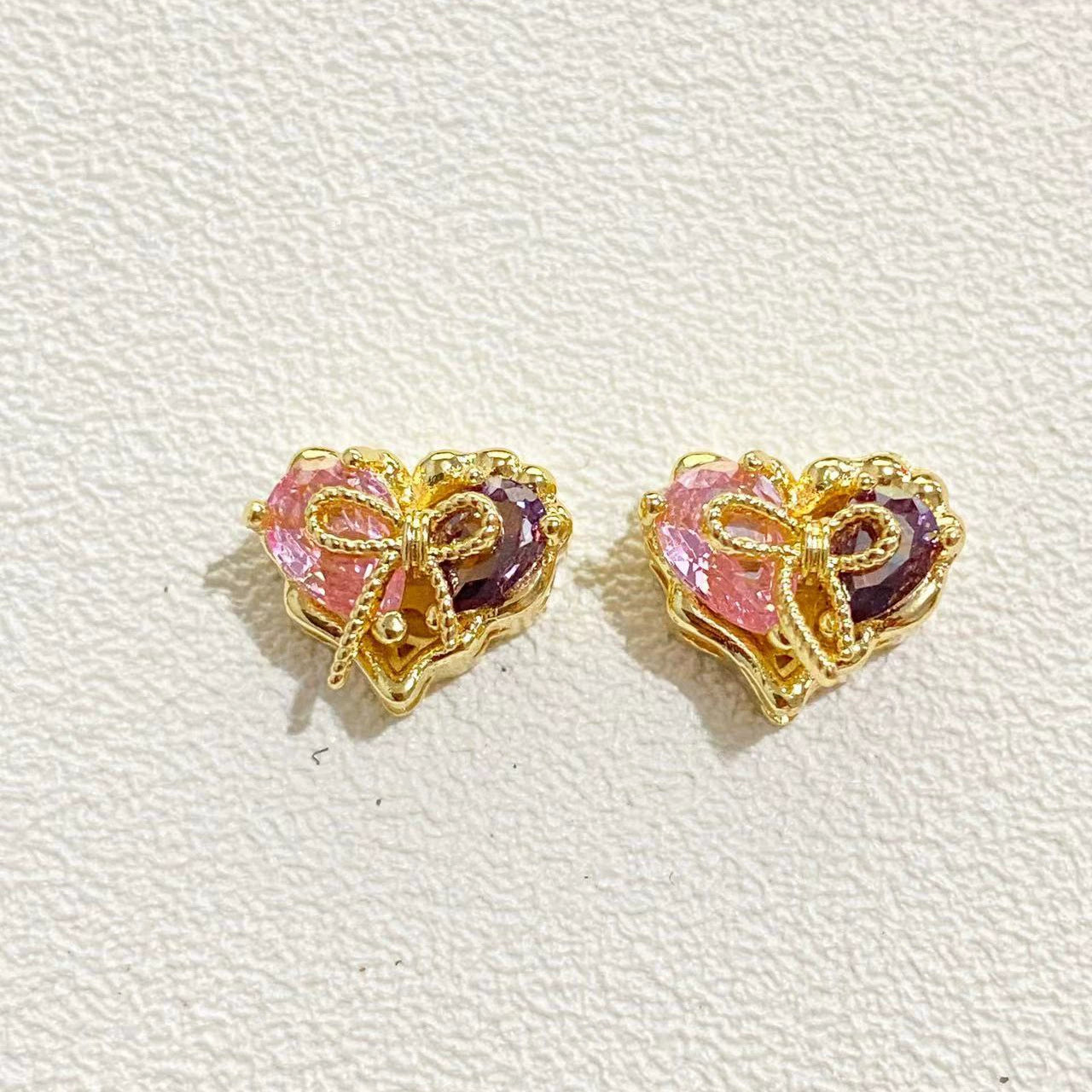 heart diamond spacer 12*10mm