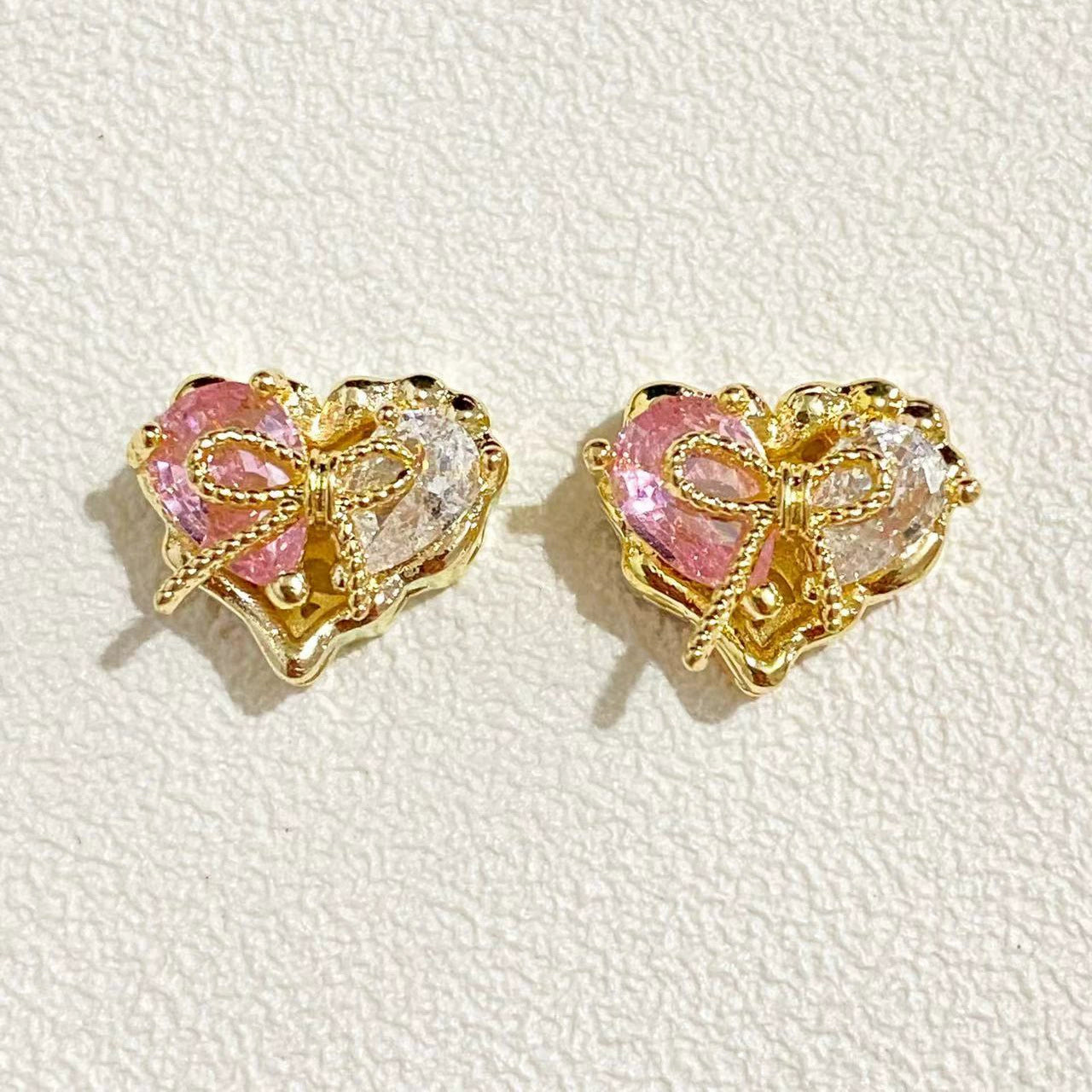 heart diamond spacer 12*10mm