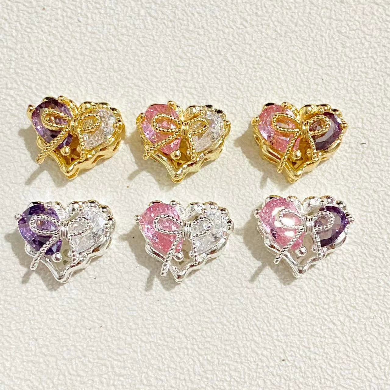 heart diamond spacer 12*10mm