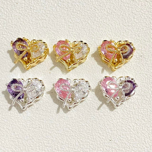 heart diamond spacer 12*10mm